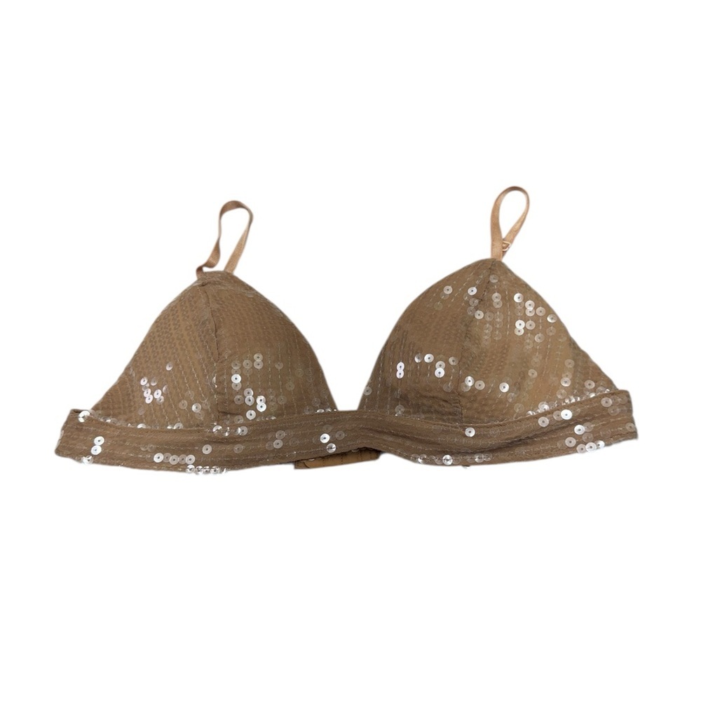 JLUXLABEL Sparkling Tan Sequin Bralette